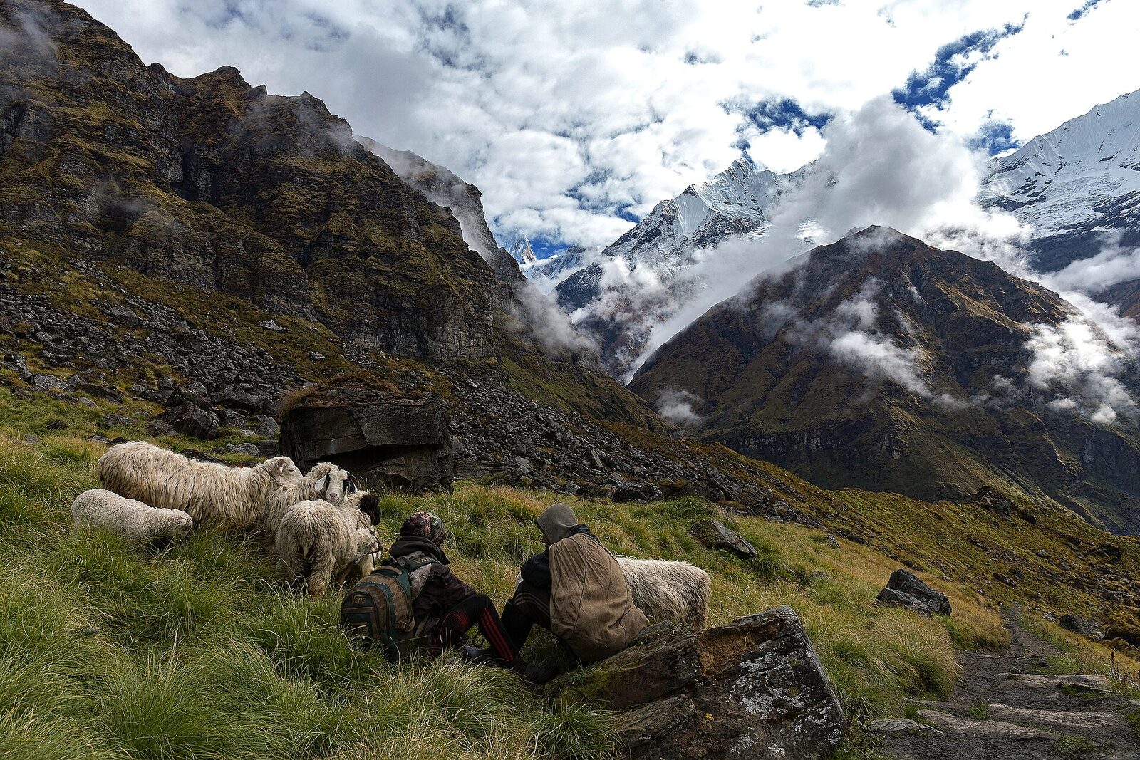 Annapurna Sanctuary — Into the amphitheatre — Base Camp at 4,130 m.